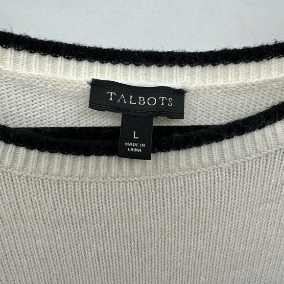 TALBOTS multi pattern womans cottagecore quiet luxury sophisticated sweater L - Picture 7 of 12